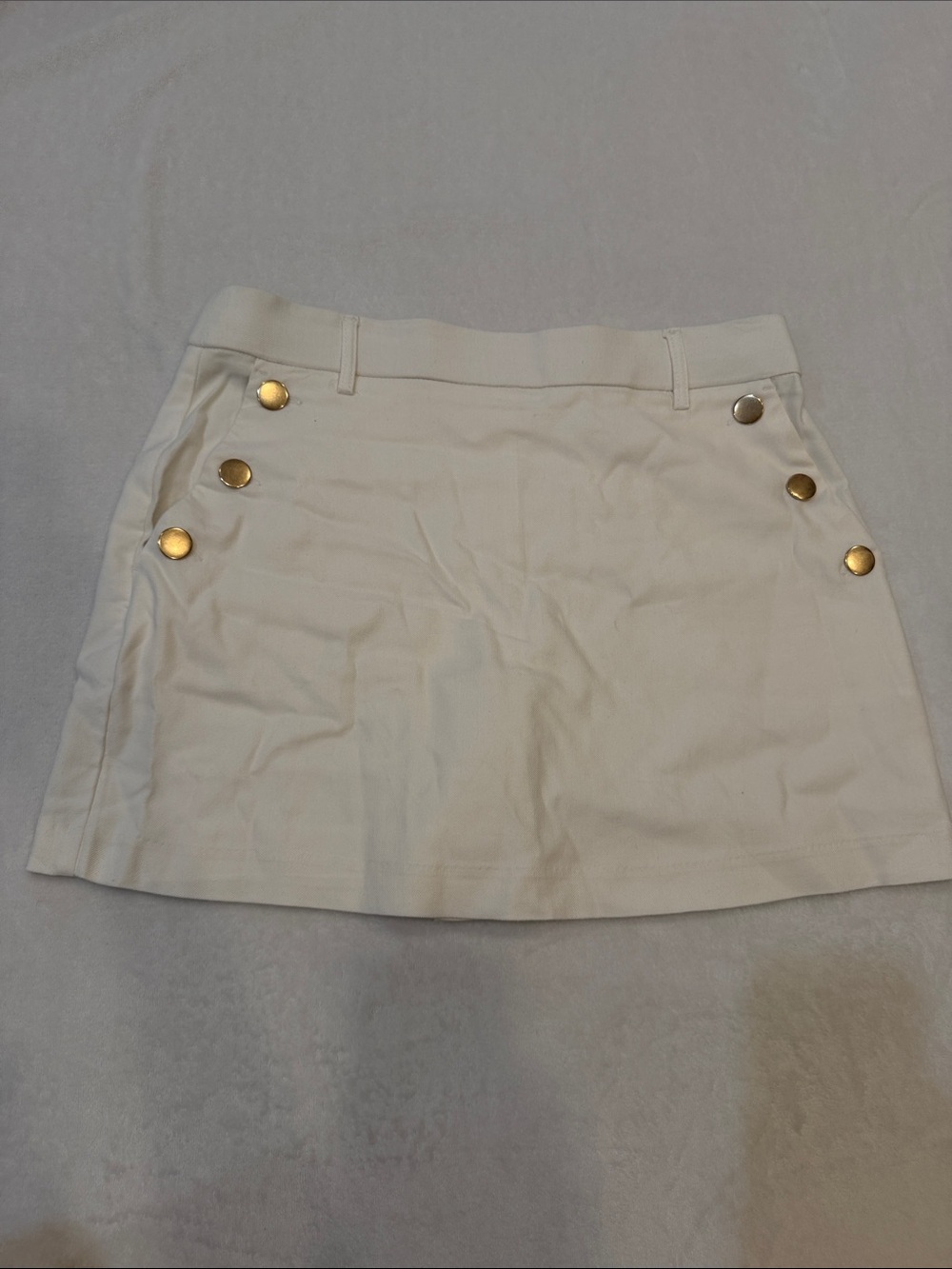 Women’s Cream Sailor Button Mini Skort